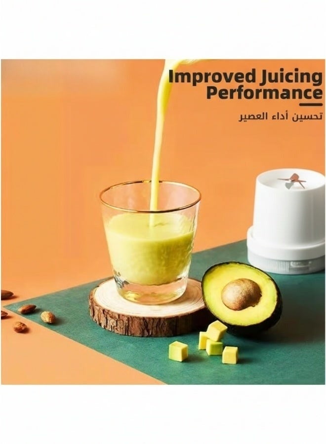 خلاط عصارة صغير يعمل بمنفذ USB سعة 300 مل - خلاط شخصي محمول مزود بـ 6 شفرات من الفولاذ المقاوم للصدأ - سهل الاستخدام بزر واحد لتحضير العصائر، ومشروبات البروتين، وطعام الأطفال - مثالي للاستخدام المنزلي، والسفر، والمكتب - أبيض - Image 5